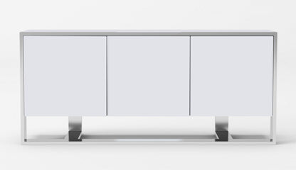 Modrest Fauna Modern White High Gloss & Stainless Steel Buffet