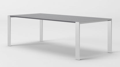 Modrest Fauna Modern Elm Grey & Stainless Steel Chrome Dining Table