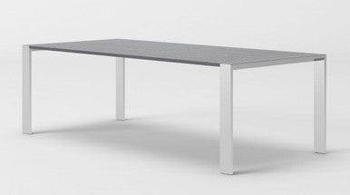 Modrest Fauna Modern Elm Grey & Stainless Steel Chrome Dining Table