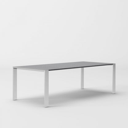 Modrest Fauna Modern Elm Grey & Stainless Steel Chrome Dining Table