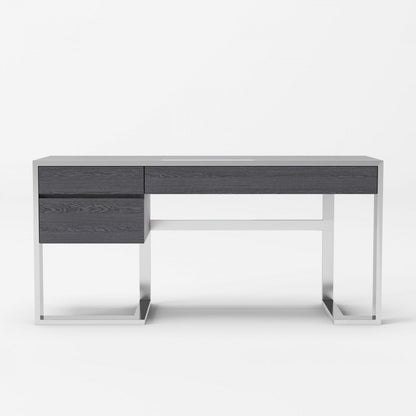 Modrest Fauna - Modern Elm Grey & Stainless Steel Desk