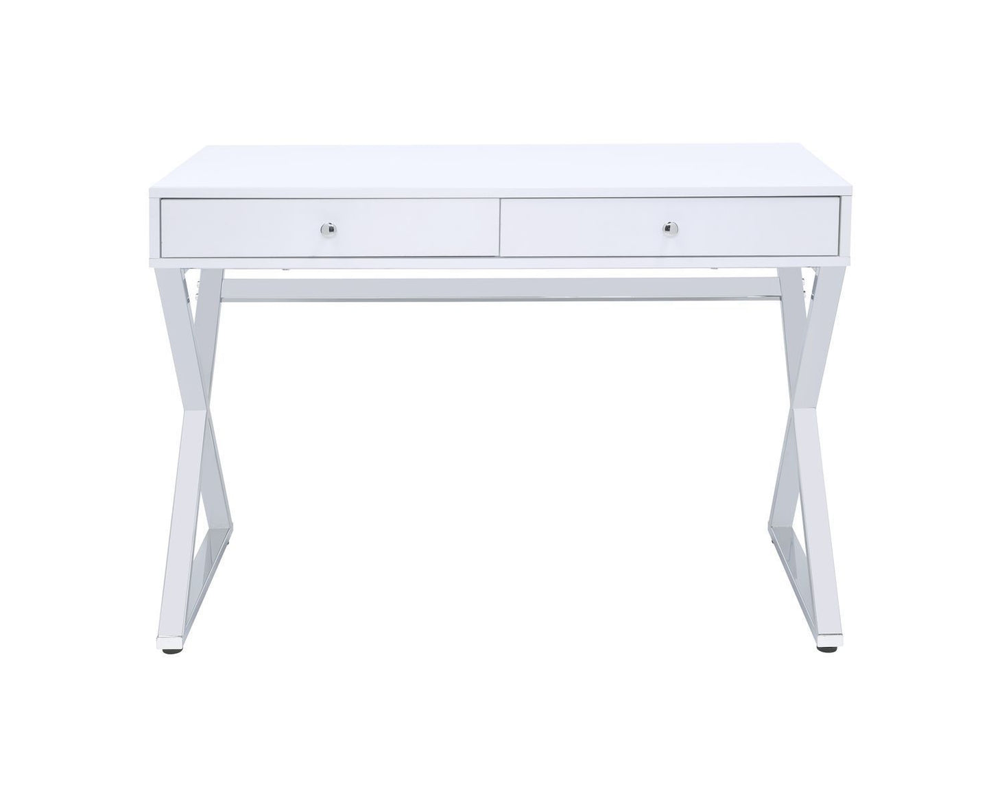 ACME Coleen Desk, White & Chrome