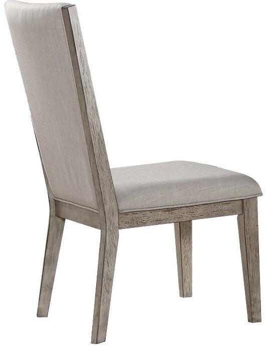 ACME Rocky Side Chair (Set-2) in Fabric & Gray Oak