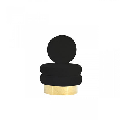 Modrest Fleming Modern Black Velvet & Gold Accent Chair