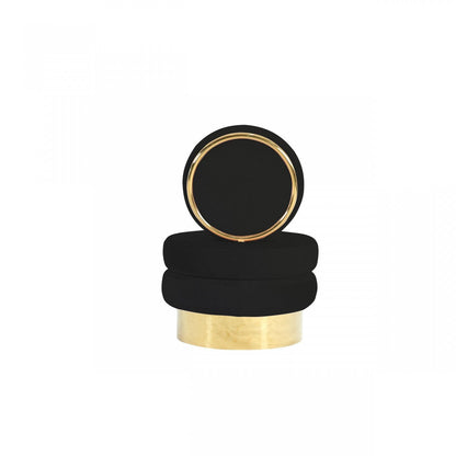 Modrest Fleming Modern Black Velvet & Gold Accent Chair
