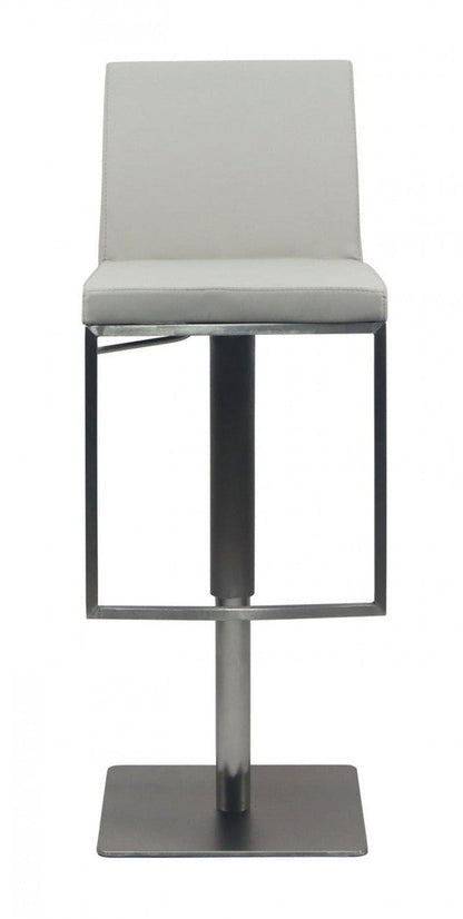 Modrest Folsum Modern Light Grey & Brushed Stainless Steel Bar Stool