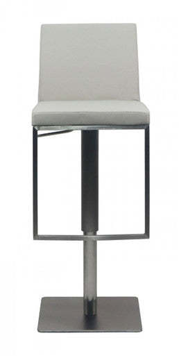 Modrest Folsum Modern Light Grey & Brushed Stainless Steel Bar Stool