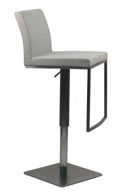 Modrest Folsum Modern Light Grey & Brushed Stainless Steel Bar Stool