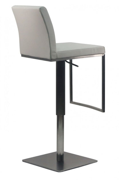 Modrest Folsum Modern Light Grey & Brushed Stainless Steel Bar Stool