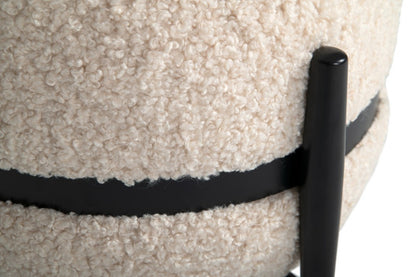 Divani Casa Fouston - Contemporary White Sherpa Ottoman