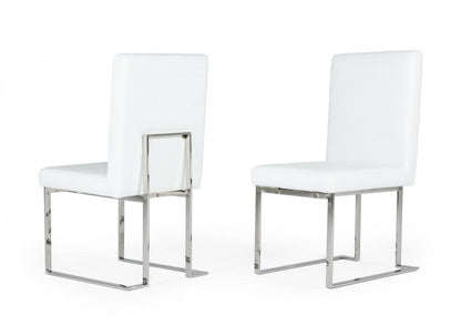 Modrest Fowler Modern White Leatherette Dining Chair Set of 2