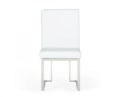 Modrest Fowler Modern White Leatherette Dining Chair Set of 2
