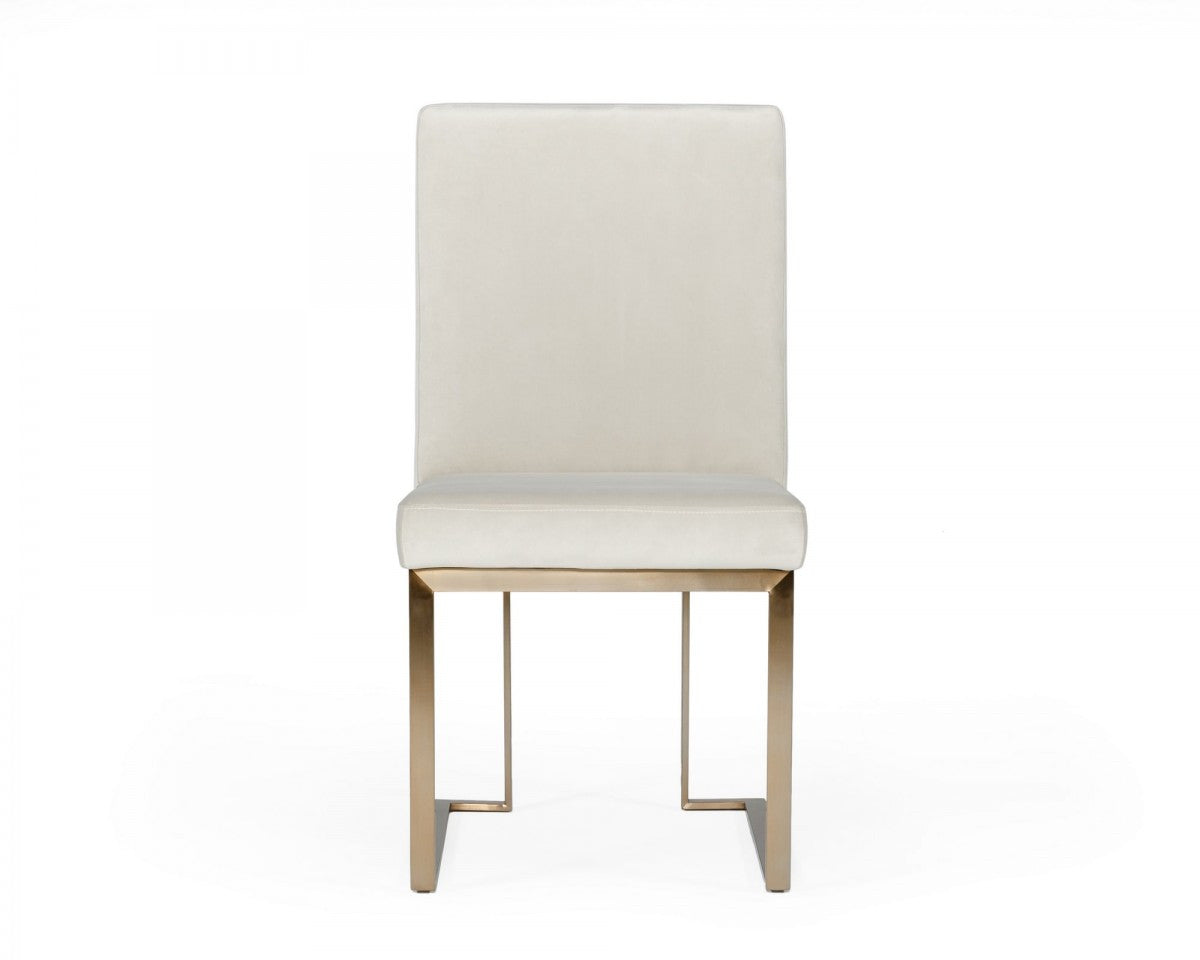 Modrest Fowler Modern Grey Velvet Dining Chair Set of 2