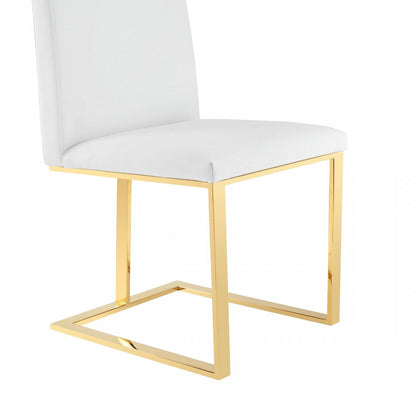 Modrest Frankie Contemporary White & Gold Dining Chair