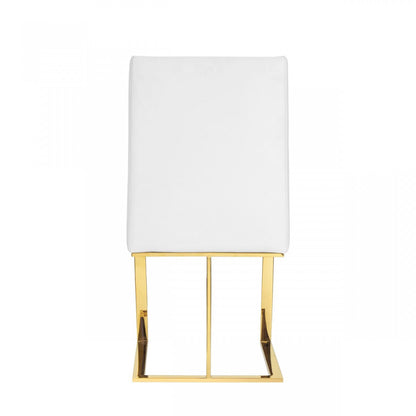 Modrest Frankie Contemporary White & Gold Dining Chair