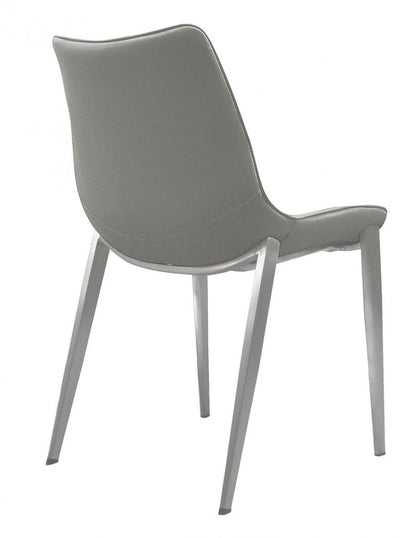 Modrest Frasier - Modern Grey Eco-Leather Dining Chair (Set of 2)