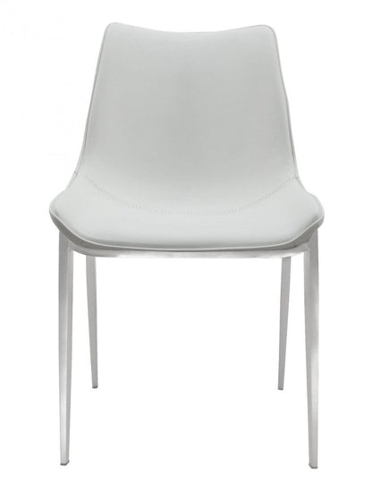 Modrest Frasier - Modern White Eco-Leather Dining Chair (Set of 2)