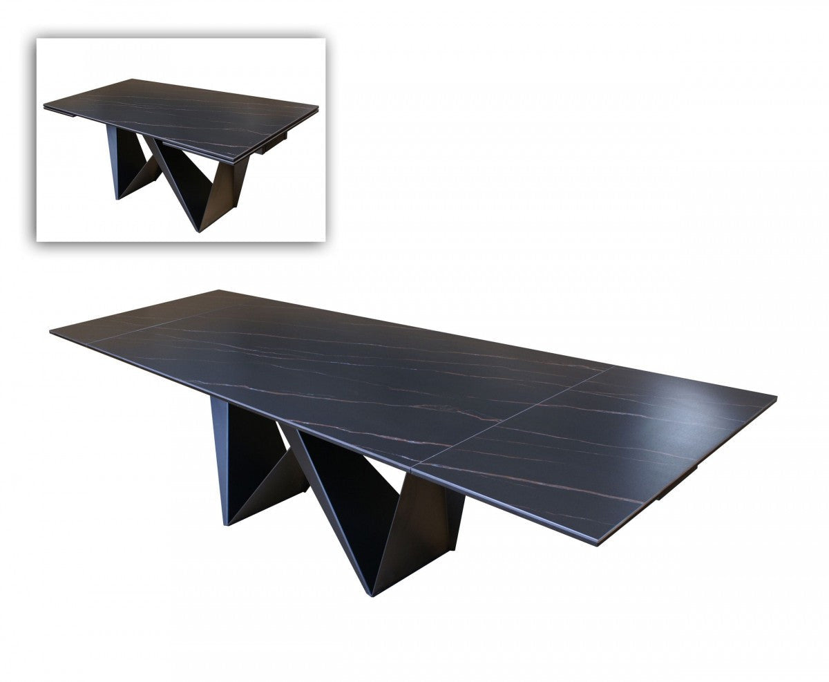 Modrest Fritz Modern Black Ceramic Dining Table