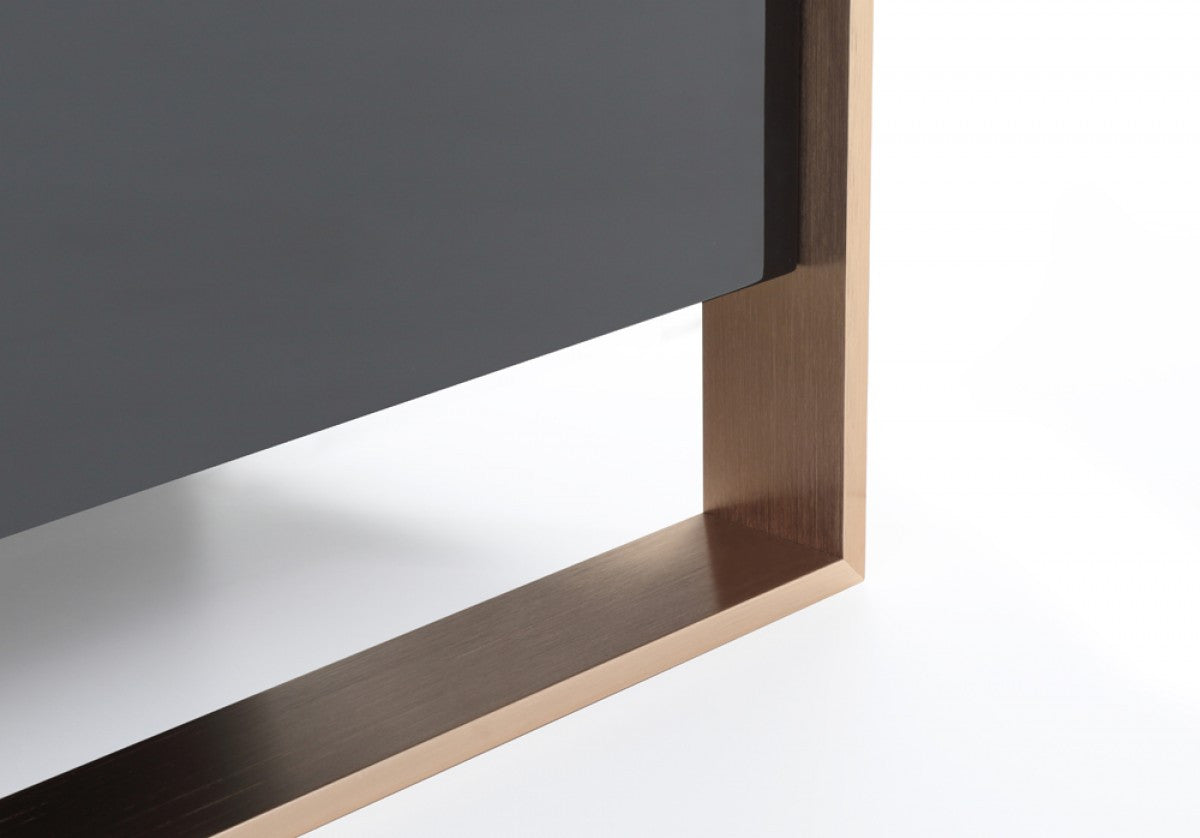 Nova Domus Cartier Modern Black & Brushed Bronze Dining Set