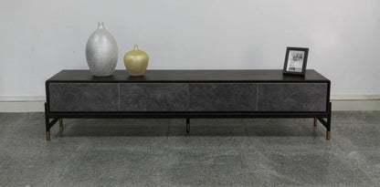 Modrest Gabrielle Contemporary Walnut & Gold TV Stand