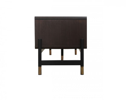 Modrest Gabrielle Contemporary Walnut & Gold TV Stand