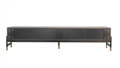Modrest Gabrielle Contemporary Walnut & Gold TV Stand