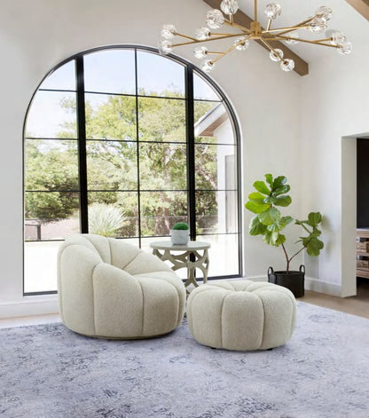 Divani Casa Gadson - Contemporary White Sherpa Accent Chair