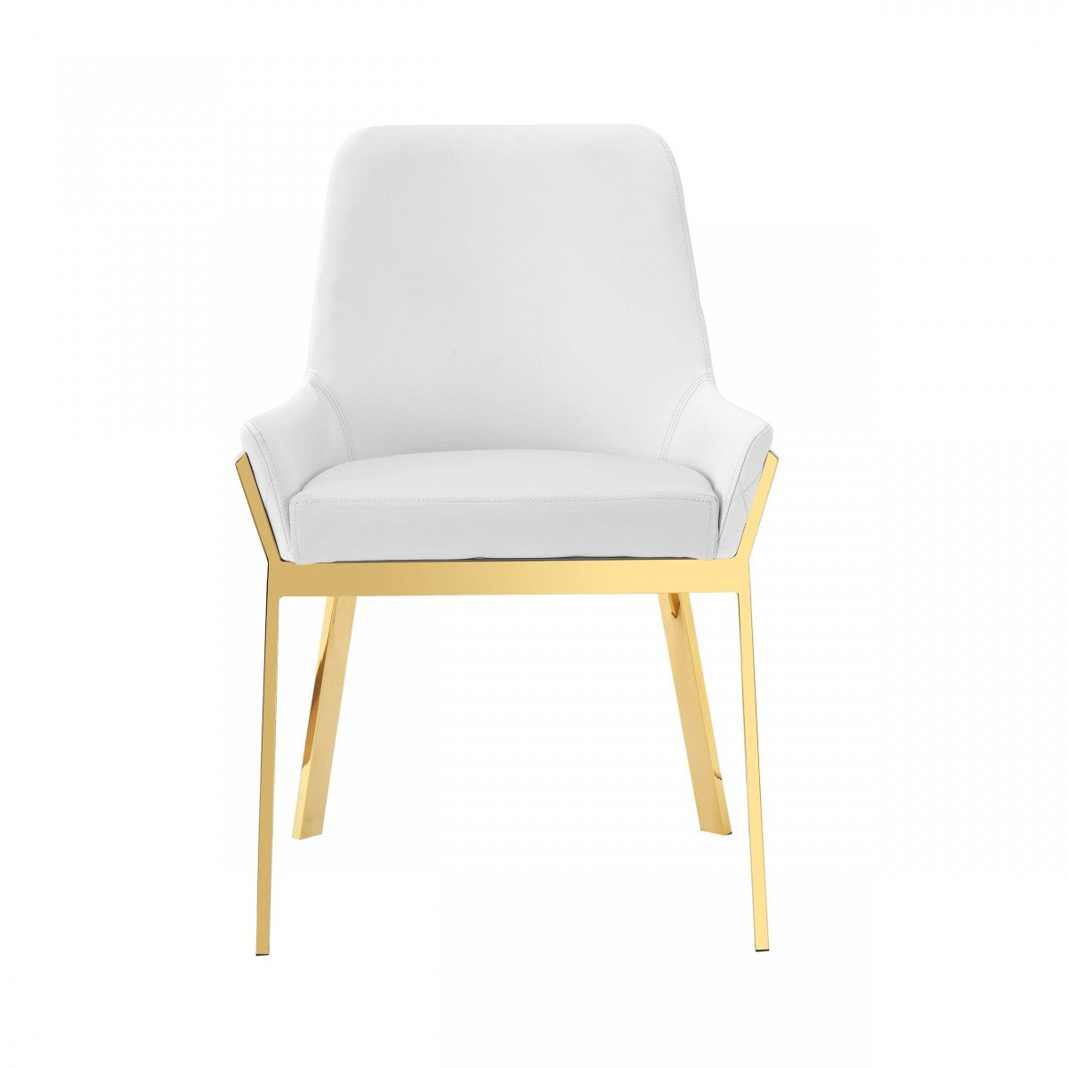Modrest Ganon Modern White & Gold Dining Chair