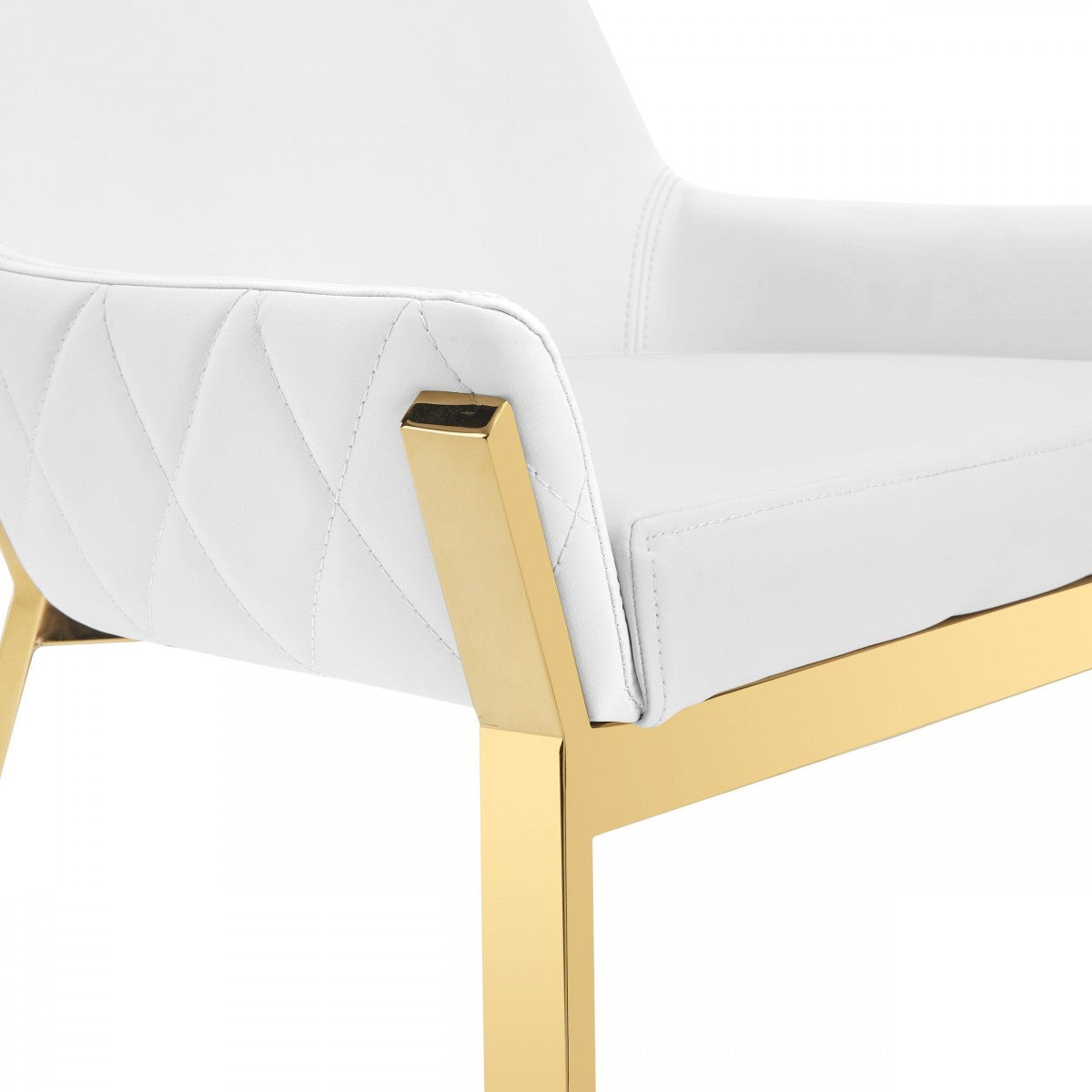 Modrest Ganon Modern White & Gold Dining Chair