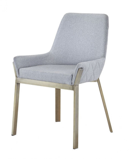 Modrest Ganon Modern Grey & Antique Brass Dining Chair