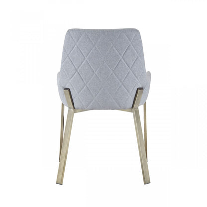 Modrest Ganon Modern Grey & Antique Brass Dining Chair