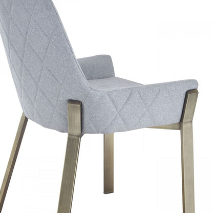 Modrest Ganon Modern Grey & Antique Brass Dining Chair