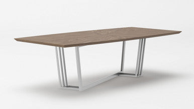 Modrest Gilroy Modern Walnut & Stainless Steel Dining Table