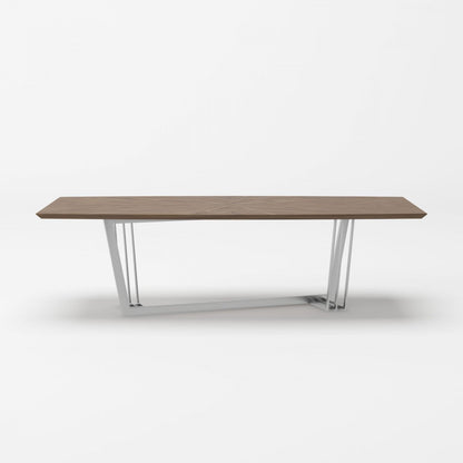 Modrest Gilroy Modern Walnut & Stainless Steel Dining Table