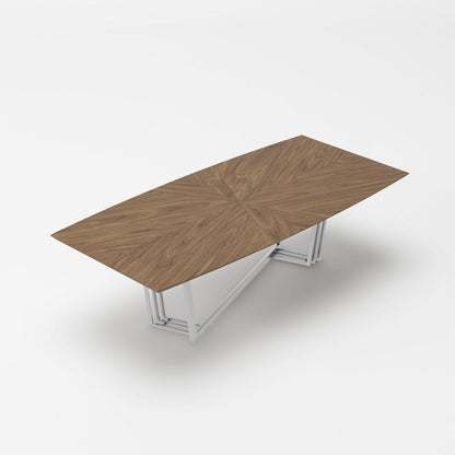 Modrest Gilroy Modern Walnut & Stainless Steel Dining Table