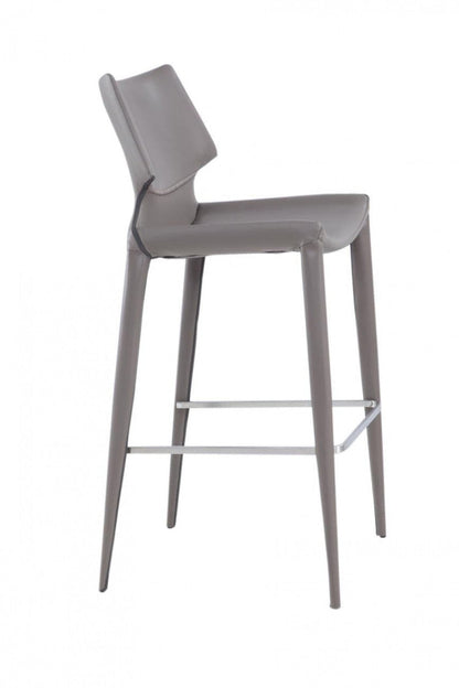 Modrest Hayes Modern Grey Eco-Leather Bar Stool (Set of 2)