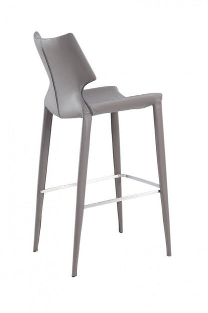 Modrest Hayes Modern Grey Eco-Leather Bar Stool (Set of 2)