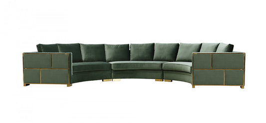 Divani Casa Ritner Modern Green Velvet Circular Sectional Sofa