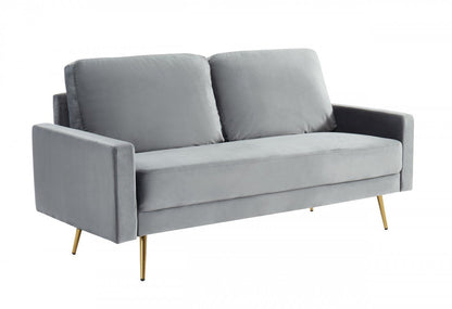 Divani Casa Huffine Modern Grey Fabric Sofa