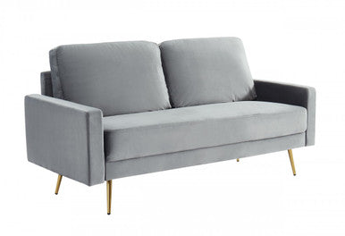 Divani Casa Huffine Modern Grey Fabric Sofa
