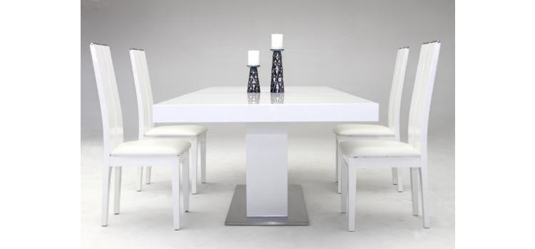 Zenith - Modern White Extendable Dining Table