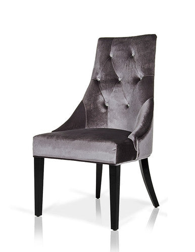 A&X Charlotte - Grey Velour Dining Chair (Set of 2)