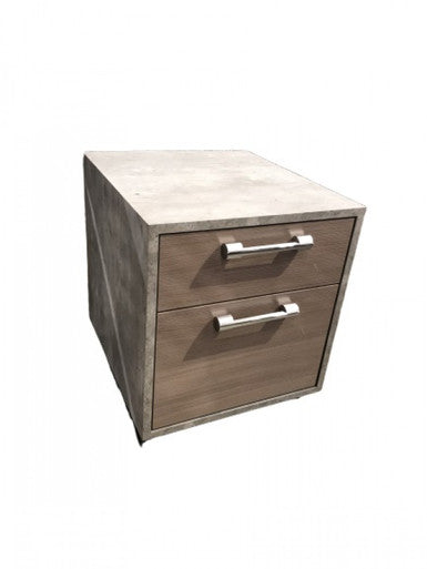 Nova Domus Boston Modern Brown Oak & Faux Concrete Office Small File Cabinet