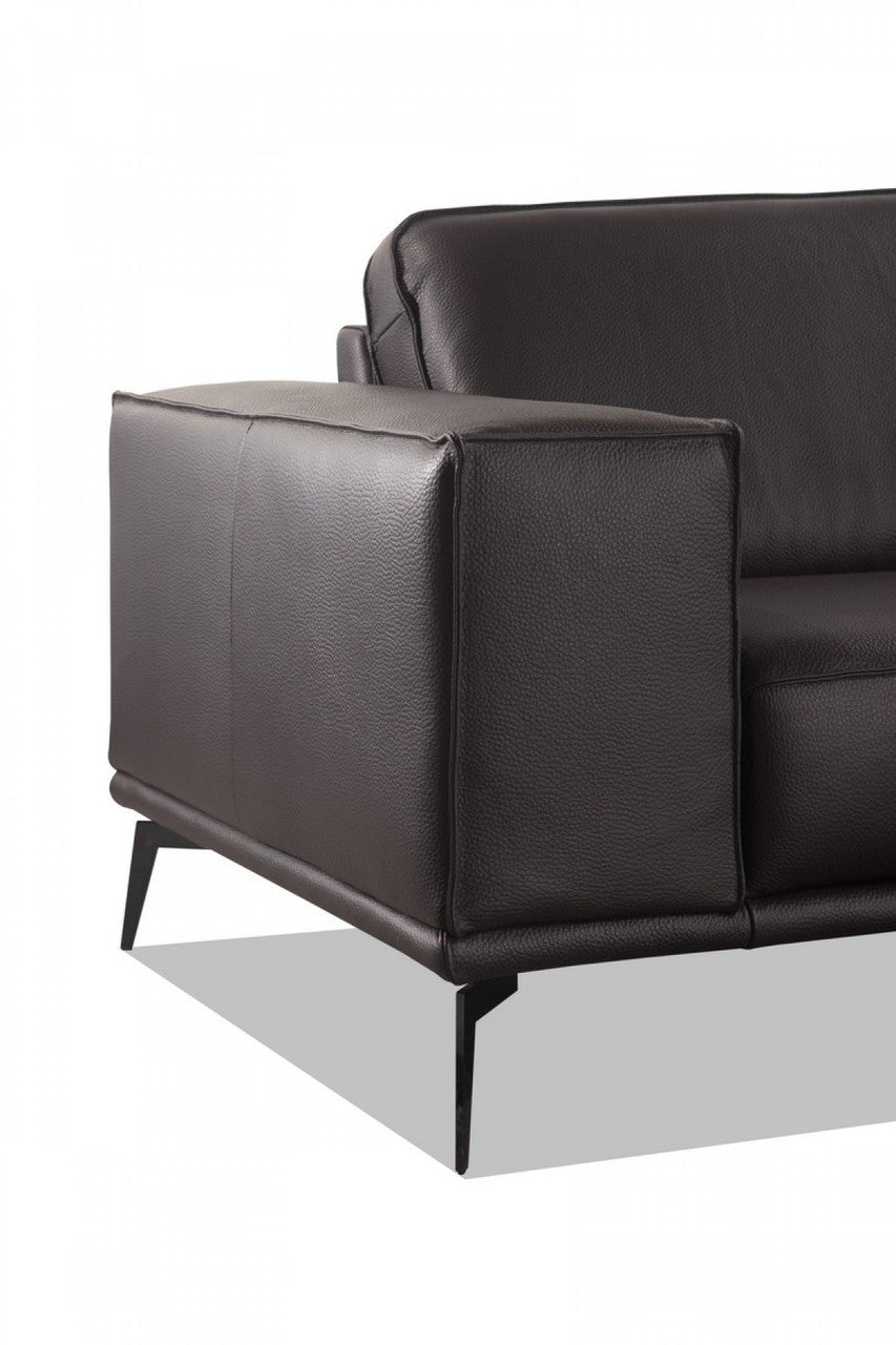 Accenti Italia Darwin Italian Modern Dark Brown Leather Sofa