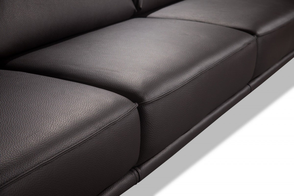 Accenti Italia Darwin Italian Modern Dark Brown Leather Sofa