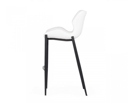 Modrest Ithaca Modern White Leatherette Bar Stool (Set of 2)
