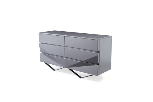 Modrest Duke Modern Grey & Black Gun Chrome Dresser