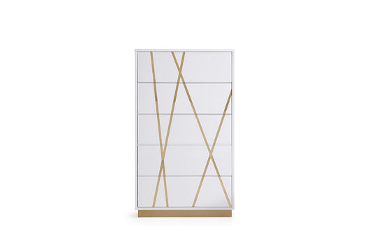 Modrest Nixa Modern White & Gold Chest