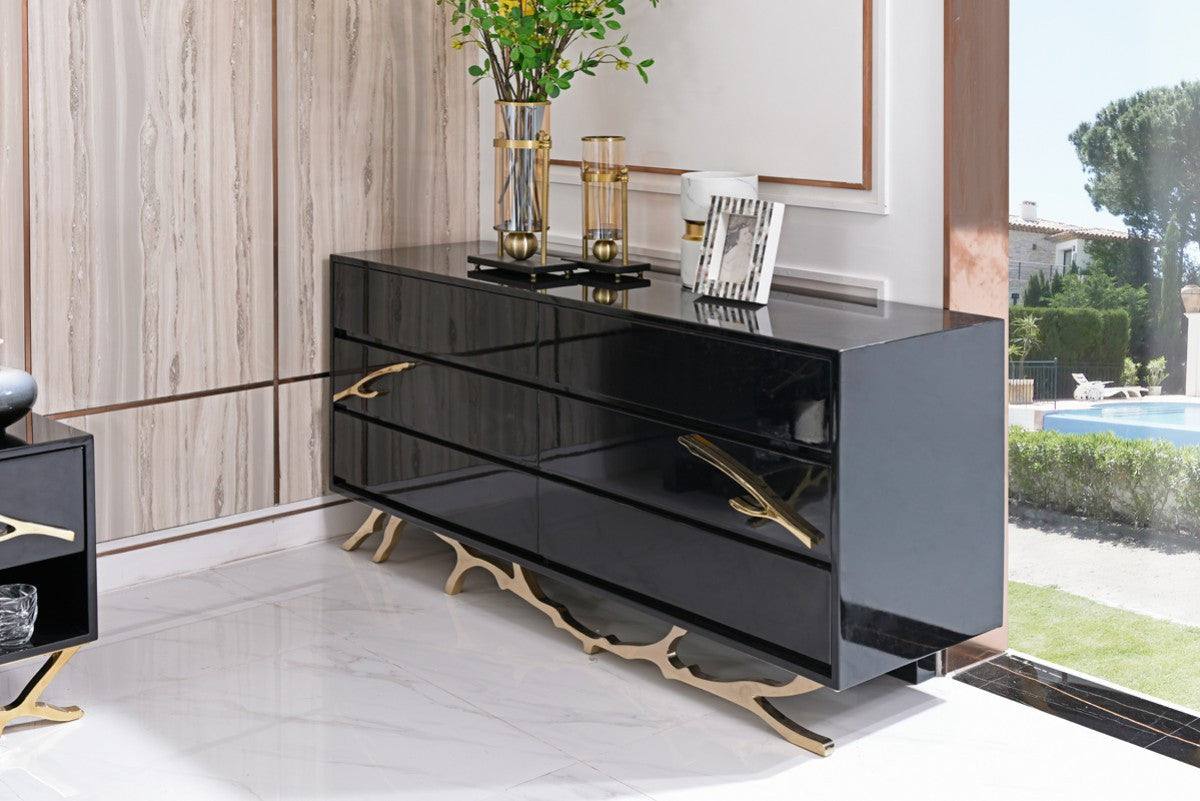 Modrest Legend Modern Black & Gold Dresser
