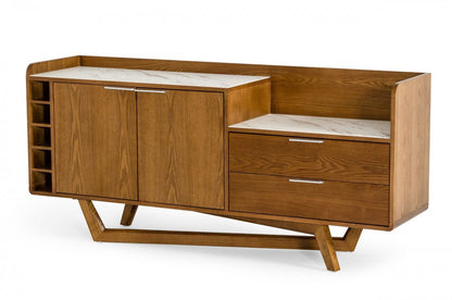 Modrest James Contemporary Walnut & White Buffet